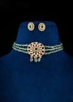 Green Rajsthani Inspired Necklace Jewelry Set, Indian Necklace Set, Jaipuri Necklace Jewelry, Bollywood Necklace Set, Pakistani Necklace Set