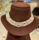 Indian Layered Pearl Choker Jewelry, Layer Bridal Choker, Wedding Pearl Choker, Pakistani Pearl Jewelry, Indian Jewelry Set, Festive Choker Set