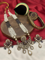 Bollywood Floral Polki Necklace Earrrings Set, Teardrop Polki Necklace Set, Floral Polki Jewelry Set, Indian Floral Jewelry