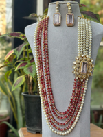 Indian Wedding Multi Layer Polki Necklace Earrings Set, Layered Polki Necklace Set, Pakistani Bridal Polki Jewelry, Layer Polki Necklace Set