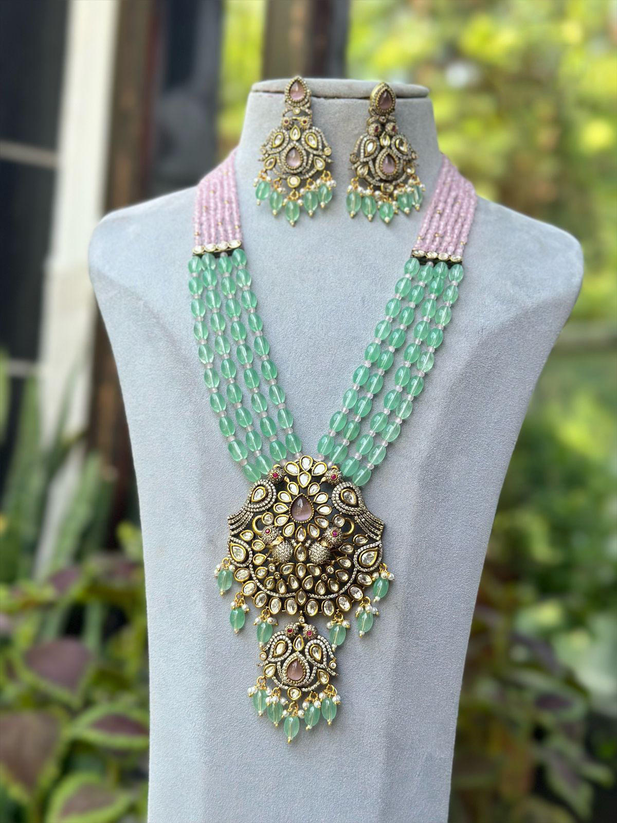 Elephant Designed Polki Necklace Set, Indian Elephant Polki Necklace Set, Pakistani Elephant Polki Necklace Set, Wedding Polki Jewelry Set