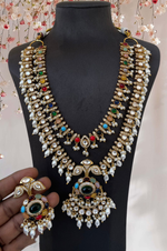 Traditional Multi Layered Multi Colored Necklace Set, Statement Layered Indian Necklace Set, Multi Layer Pakistani Jewelry Set, Bollywod Antique Necklace Set, Wedding Indian Jewelry Set