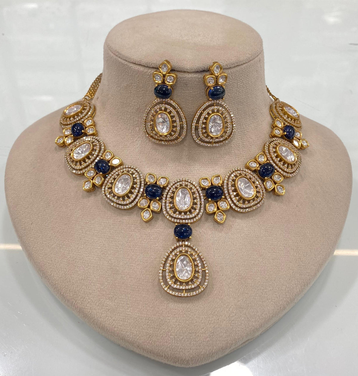 Ethnic Indian Bridal Polki Choker Earrings Set, Pakistani Traditional Polki Choker Set, Indian Polki Jewelry Set, Wedding Bridal Indian Jewelry