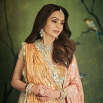 Nita Ambani Inspired Polki Necklace Earrings Maangtika Set, Celebrity Wedding Jewelry, Nitam Ambani Weared Necklace Set, Nita Ambani Polki Jewelry Set, Indian Polki Necklace Set, Bollywood Jewelry Set