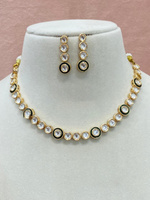 Silver Black Round Choker Pearl Earrings Indian Jewelry, Wedding Pakistani Pearl Choker Set, Pearl Indian Jewelry Set, Bollywood Design Jewelry Set, Indian Pearl Choker Jewelry. Bridal Choker