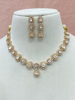 Bollywood Designed AD Choker Kundan Jewelry Set, Indian Kudan Jewelry Set, AD Bridal Choker Set, Pakistani CZ Kundan Jewelry, Bridal AD Choker Set