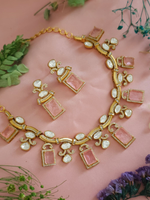 Emerald Elegance Polki Stones Indian Choker Earrings Set, Indian Polki Jewelry Set, Wedding Polki Jewelry Set, Pakistani Handmade Polki Jewelry