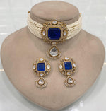 Pakistani Square Polki Choker Earrings Set, Indian Polki Choker Set, Wedding Polki Jewelry Set, Indian Jewelry Set, Bollywood Polki Choker Set, Jaipuri Jewelry Set