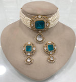 Pakistani Square Polki Choker Earrings Set, Indian Polki Choker Set, Wedding Polki Jewelry Set, Indian Jewelry Set, Bollywood Polki Choker Set, Jaipuri Jewelry Set