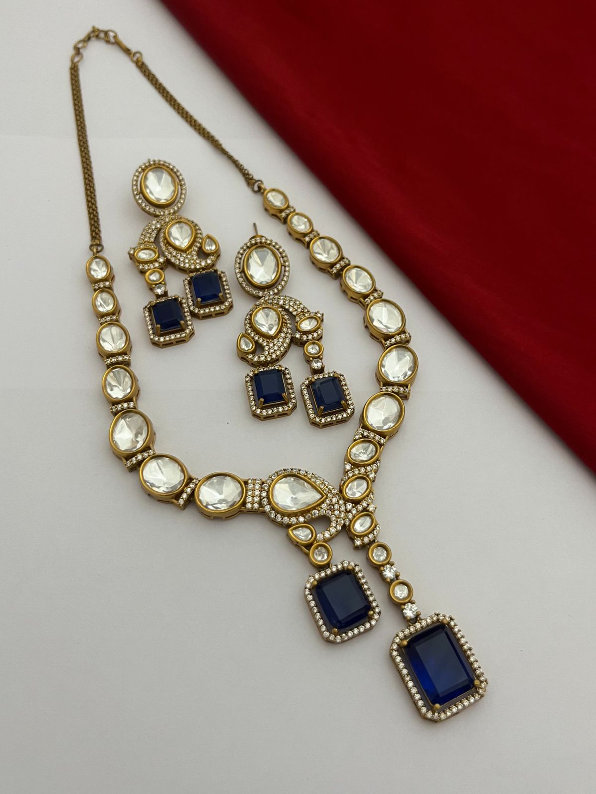 Bridal Kundan Necklace Matching Drops Earrings Set, Indian Kundan Jewelry Set, Pakistani Statement Necklace Set, Wedding Necklaca Set