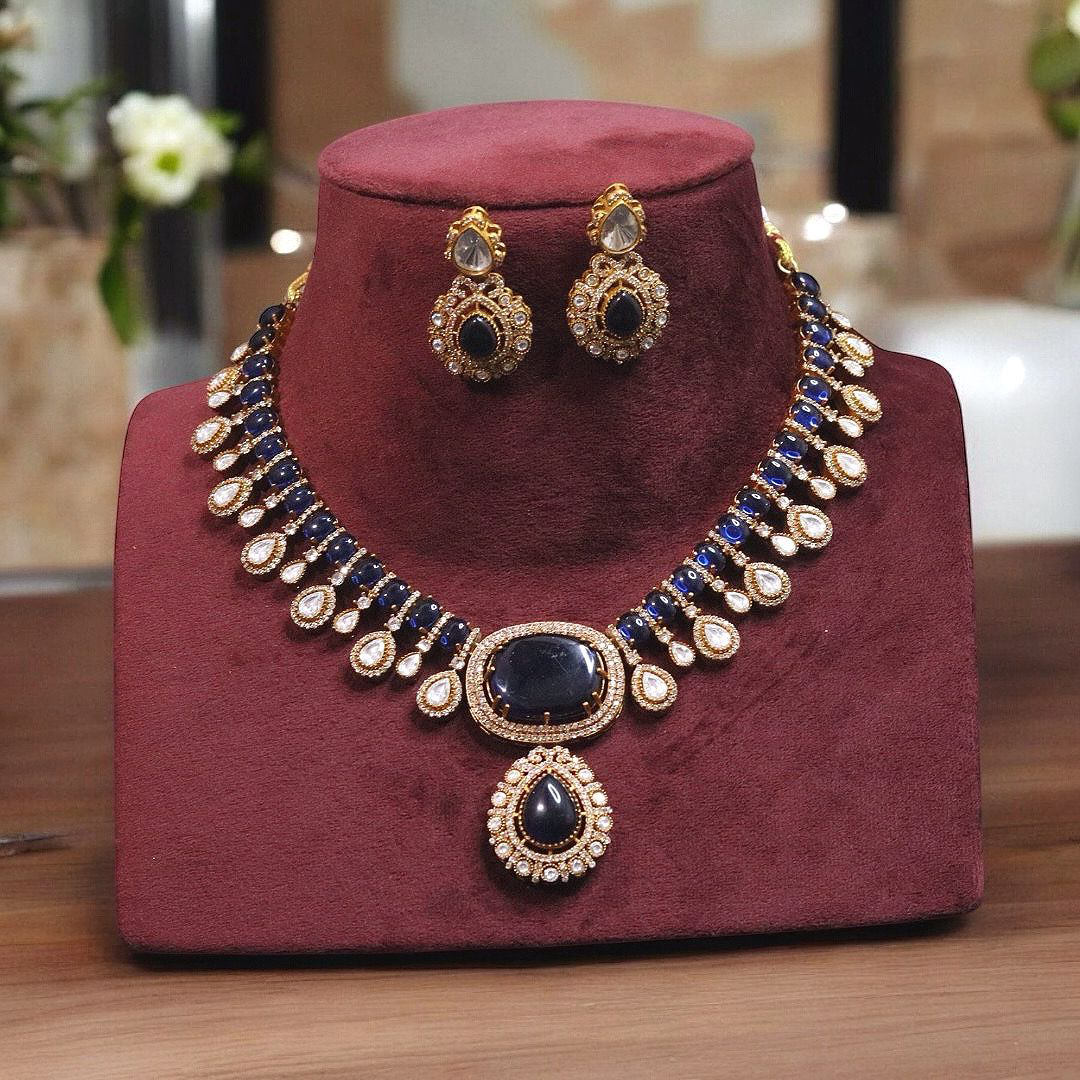 Rajsthani Teardrop Polki Necklace Earrings Set, Jaipuri Polki Indian Jewelry, Celebrity Polki Necklace Set, Traditional Polki Jewelry Set, Bollywood Polki Jewelry Set