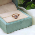 Rose Gold Cushion-Cut CZ Engagement Ring Elegant Halo Solitaire Band