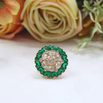 Pink Enamel Kundan Adjustable Ring | Indian Jewellery | Beautiful Kundan Stone Indian Ring Set