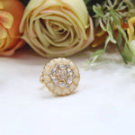 Pink Enamel Kundan Adjustable Ring | Indian Jewellery | Beautiful Kundan Stone Indian Ring Set