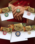 Pink Enamel Kundan Adjustable Ring | Indian Jewellery | Beautiful Kundan Stone Indian Ring Set