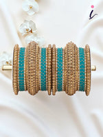 Luxurious Golden Dotted & Stone Bangle Set for Women | Elegant Bridal Wedding & Party Wear Bangles | Traditional Indian Jewellery