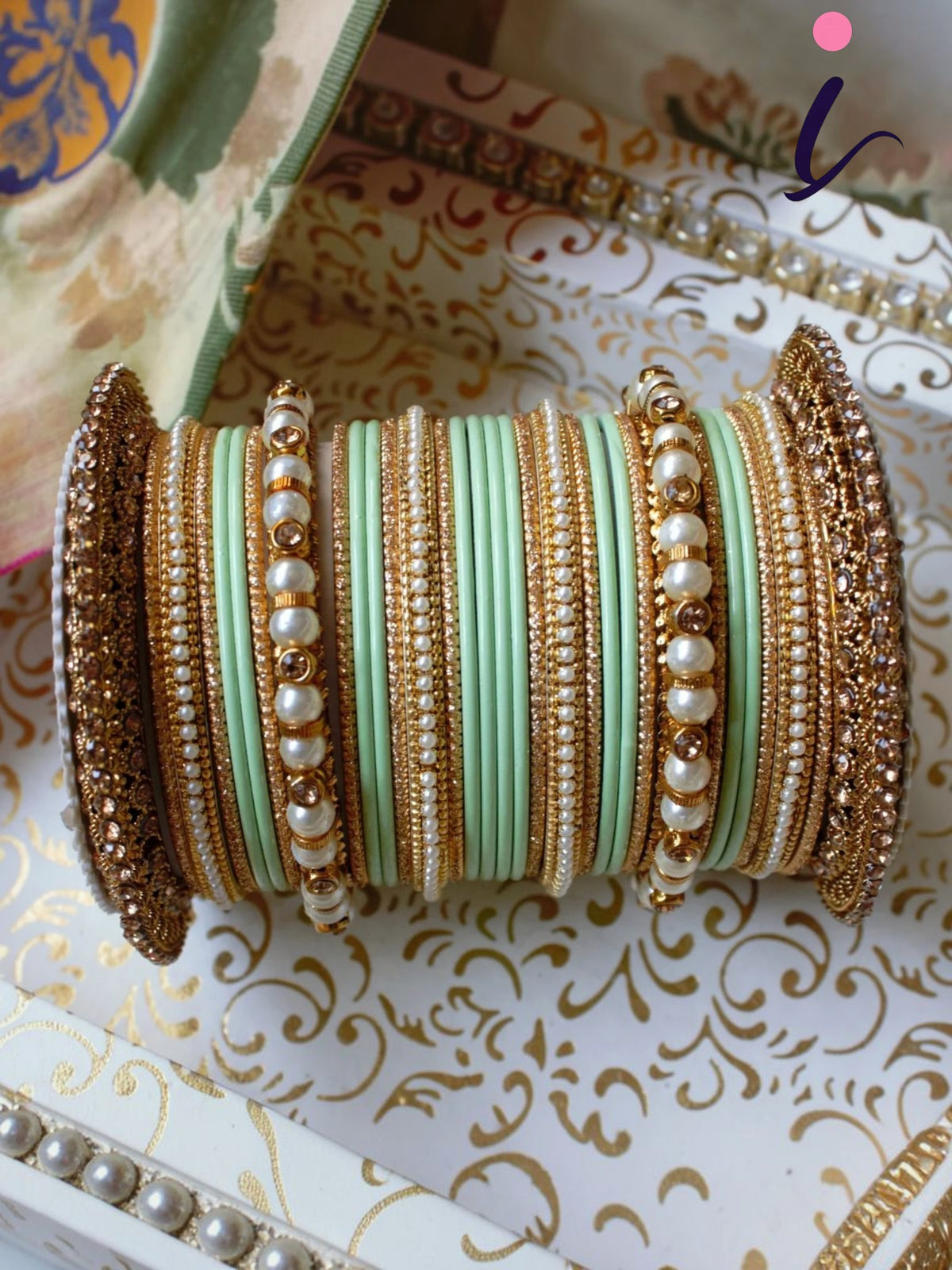 Traditional Bridal Bangle Set with Heavy Chakri Kada & Ghungroo Bangles – 33 Pieces Each Hand