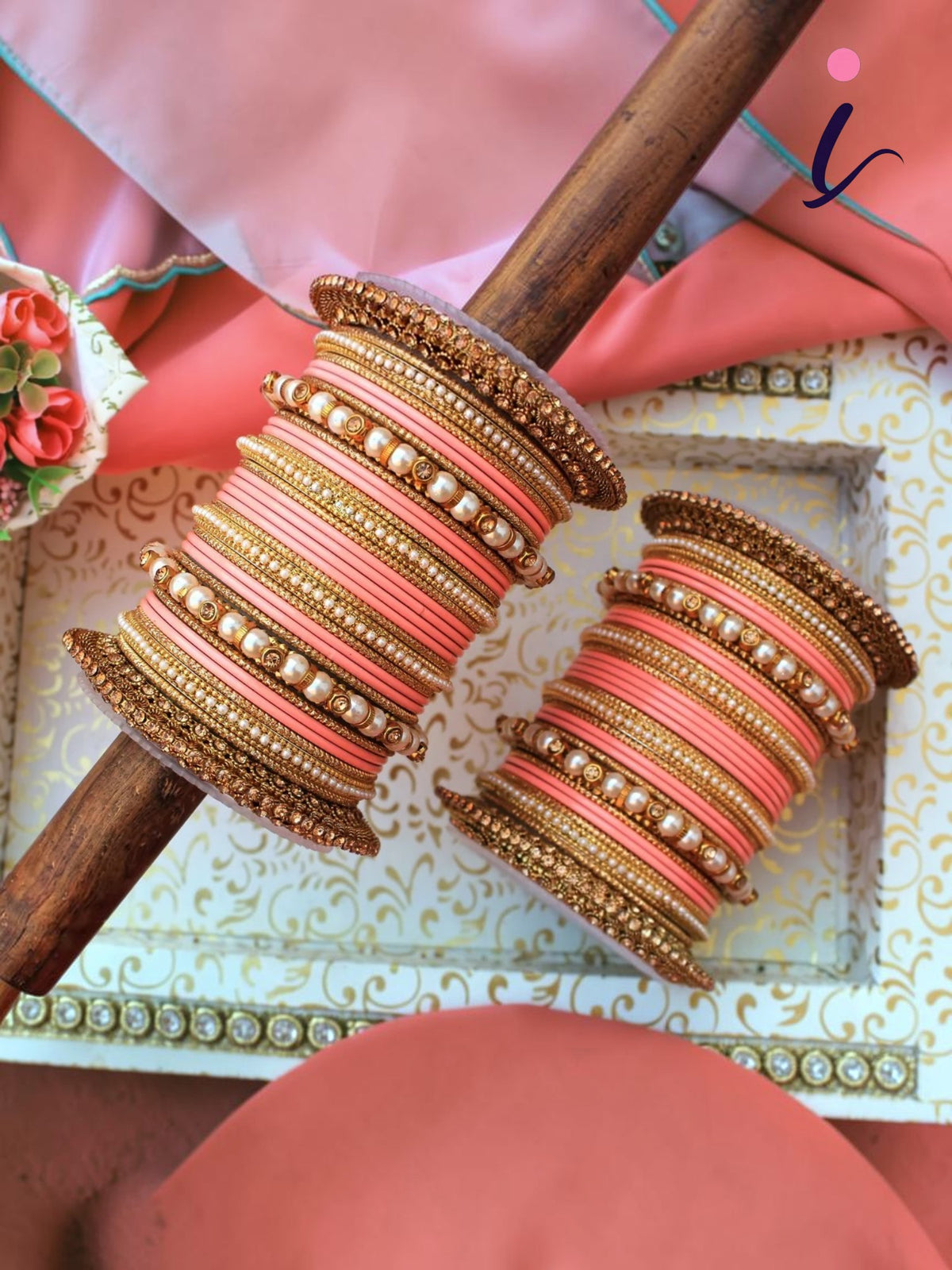 Traditional Bridal Bangle Set with Heavy Chakri Kada & Ghungroo Bangles – 33 Pieces Each Hand