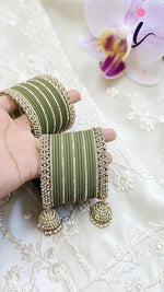 Indian Traditional Kundan Bangle Chura with Jhumar Set for Women | Bridal Wedding Jewellery | Ethnic Party & Festive Wear Accessories