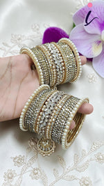 Pakistani Golden Floral Design Bangle Jhumki Set | Indian Bangle Set | Indian Jewelry | Traditional Jewelry