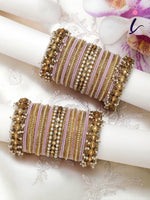 Velvet Bridal Bangles Set with Kundan Pearl Bangles for Women | Luxury Wedding Chooda Collection | Traditional Indian Bridal Jewelry