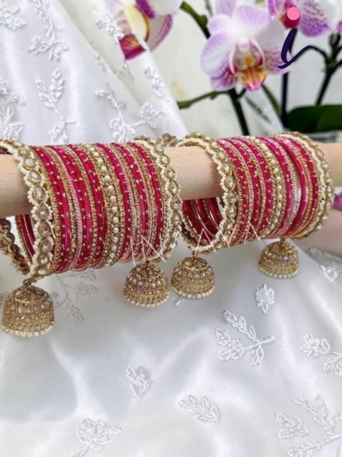 Indian Bangle Set in Different Colors | Pearl Bangles Set with Jhumki Borders for Women | Traditional Designer Bridal & Festive Jewelry