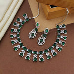 Silver-Plated Multicolor Stone Necklace Set | Indian Jewellery | Stone Jewellery Indian Neckles Set With Matching Earring Set