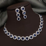 Silver-Plated Red Stone Necklace Set with Matching Earrings | Indian Jewellery | Stone Jewellery Indian Neckles Set