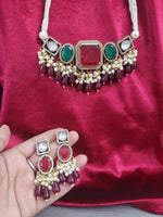 Kundan Choker Necklace Set with Earrings | Indian Jewellery | Pearl & Beaded Jewellery Indian Neckles Set