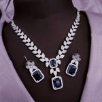 Silver-Plated Stone Necklace Set with Matching Earrings | Indian Jewellery | Stone Jewellery Indian Neckles Set