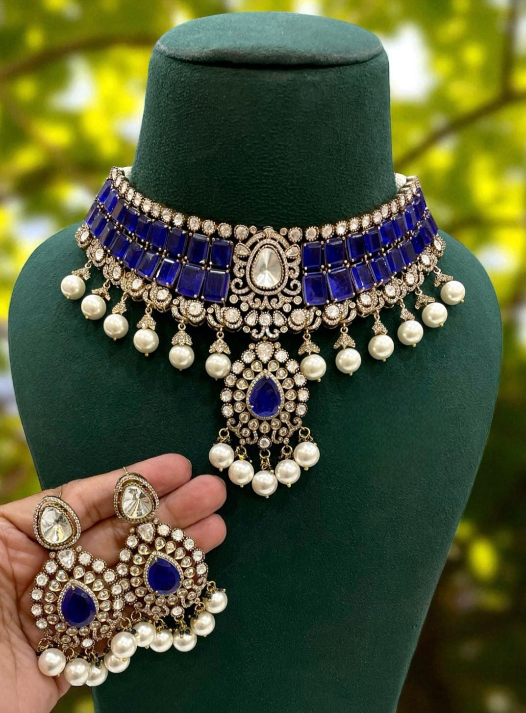 Kundan Choker Necklace Set with Pearls & Matching Earrings | Indian Jewellery | Kundan Indian Neckles Set