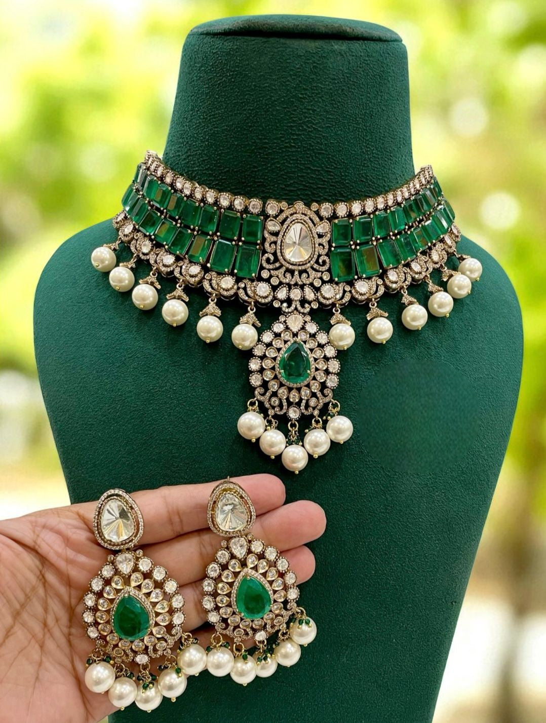 Kundan Choker Necklace Set with Pearls & Matching Earrings | Indian Jewellery | Kundan Indian Neckles Set