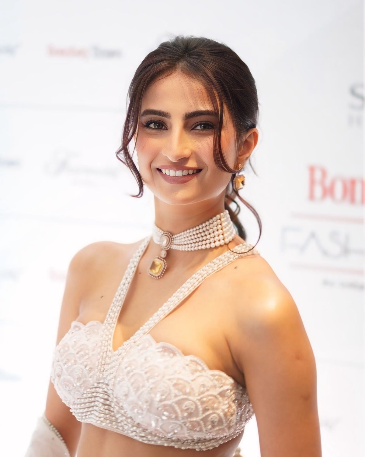 Bollywood Actress Palak Tiwari–Inspired Pearl Choker Necklace Set | Pearl Indian Jewellery | Designer Indian Necklace & Earrings Set