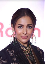 Bollywood Actress Malaika Arora–Inspired Statement Necklace Set | Kundan Indian Jewellery | Designer Indian Necklace & Earrings Set
