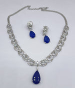 Teardrop Necklace Set | Silver Plated Indian Jewellery | Indian Necklace & Earrings Set