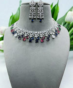 Stone Necklace & Earrings Set | Indian Jewellery | Elegant Crystals Jewellery Indian Neckles Set for