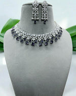 Stone Necklace & Earrings Set | Indian Jewellery | Elegant Crystals Jewellery Indian Neckles Set for