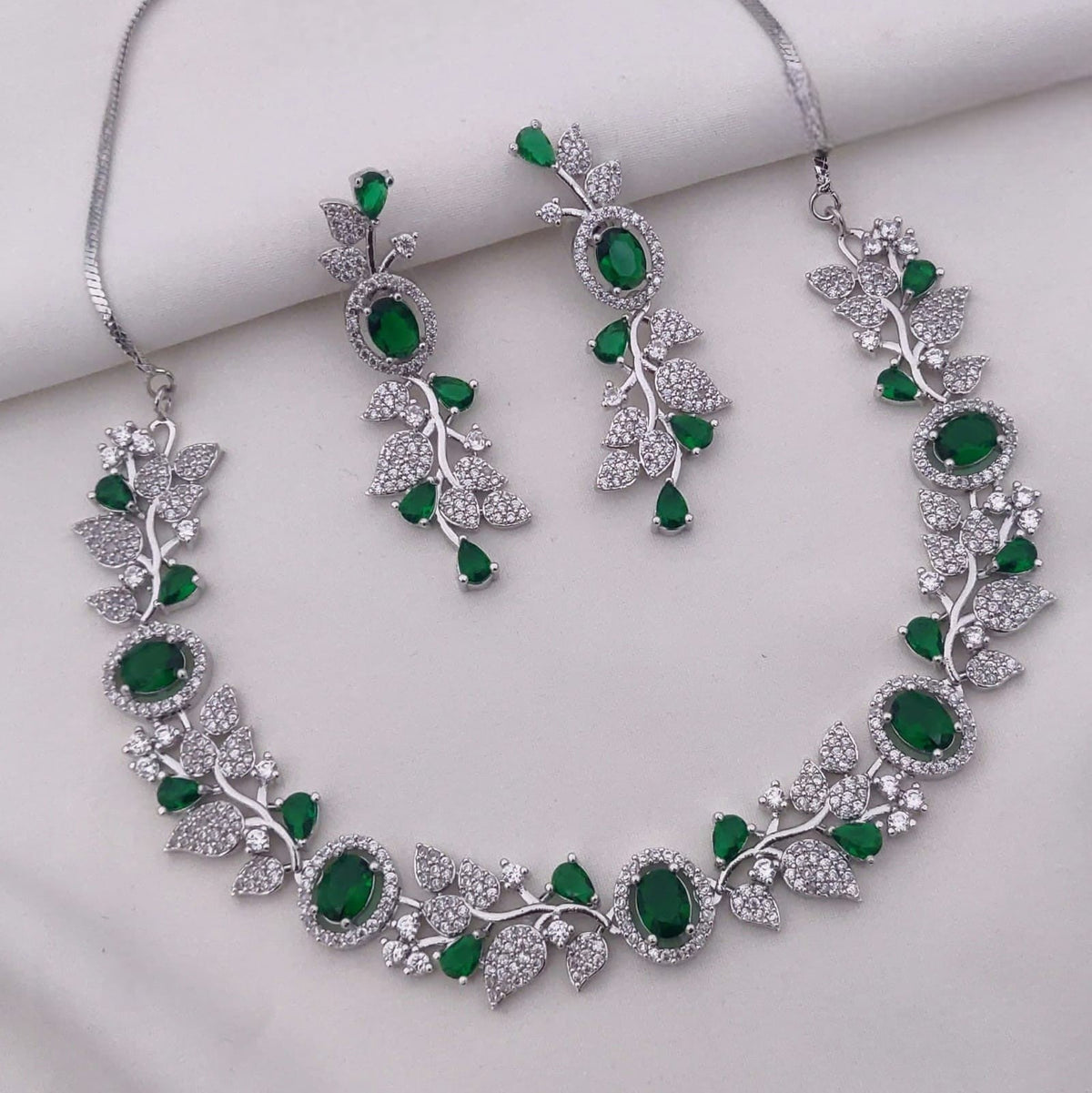 Sapphire Blue Stone Necklace Set with Earrings | Indian Jewellery | Premium Stone Jewellery Indian Neckles Set