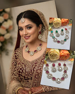 Multicolor Stone Necklace & Earrings Set | Indian Jewellery | Stone Jewellery | Indian Necklace Set