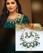 Green Kundan Bridal Necklace Set | Indian Jewellery | Kundan Jewellery | Indian Necklace Set With Earrings Set