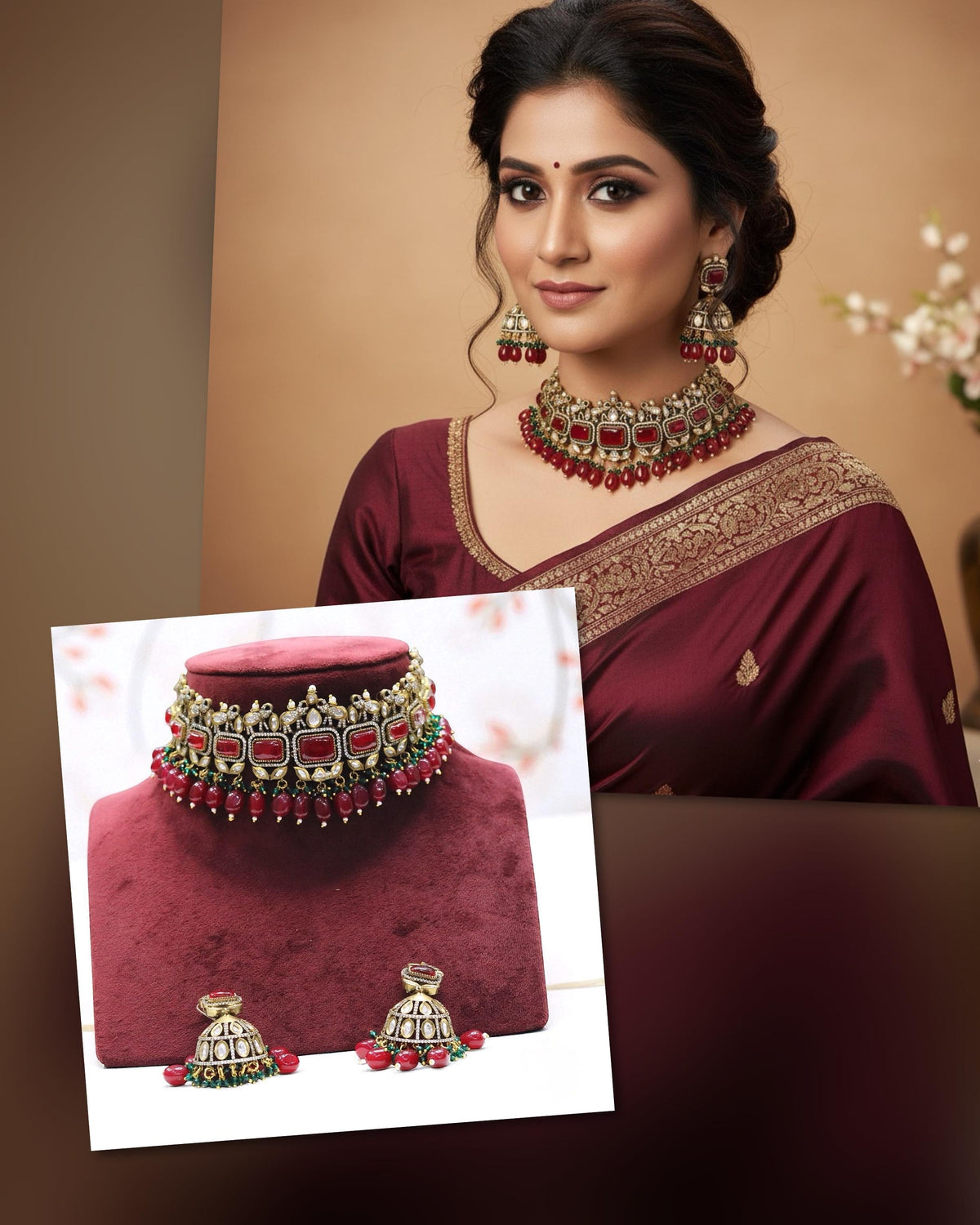 Pearl Choker Necklace Set | Indian Jewellery | Pearl Jewellery Indian Neckles Set With Jhumki Earrings