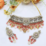 Elephant-Inspired Choker Pearl Necklace Set | Indian Jewellery | Pearl Indian Necklace Set with Matching Earrings | Premium Indian Jewellery