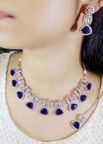 Exclusive Designer Tri-Cut Pink Stone & Zircon Necklace Set