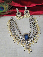 Premium Royal Emerald Kundan Choker Necklace Set with Pearls