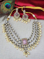 Premium Royal Emerald Kundan Choker Necklace Set with Pearls
