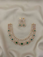 Royal Ruby AD Necklace Set with Earrings – Timeless Bridal Glamour