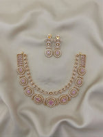 Royal Ruby AD Necklace Set with Earrings – Timeless Bridal Glamour