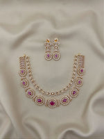 Royal Ruby AD Necklace Set with Earrings – Timeless Bridal Glamour