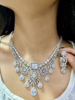 Exquisite Ruby and Diamond Necklace with Matching Earring Set