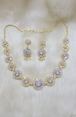 Multicolor Floral Stone Necklace & Earring Set